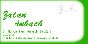 zalan ambach business card